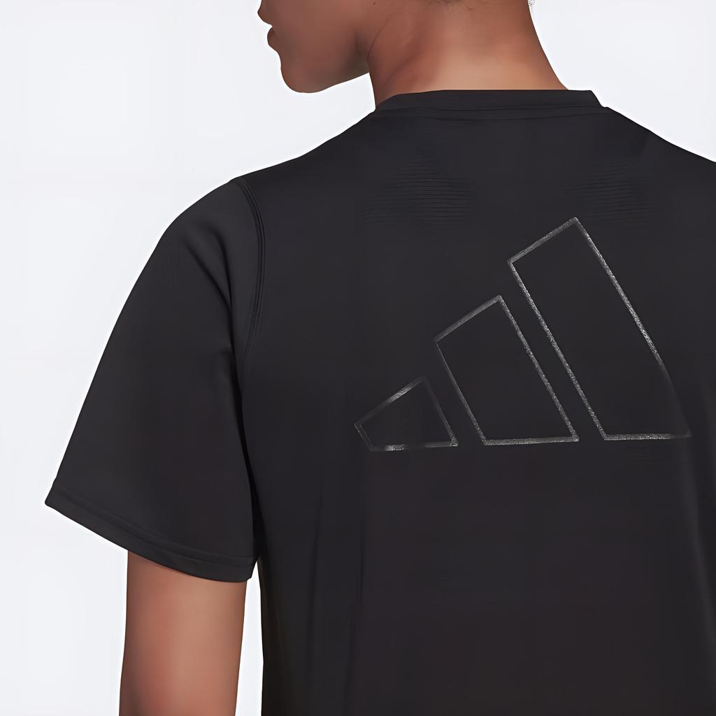 Adidas T Shirts Women's Black Crew Neck Moderate Straight Fit H57742