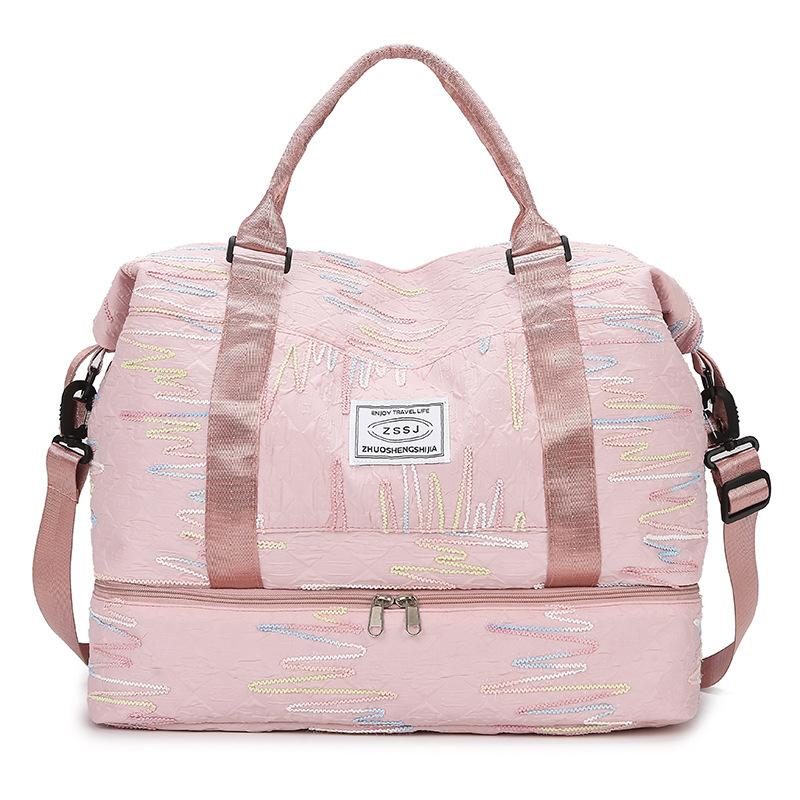 Reisetasche, Aufbewahrungstasche mit großer Kapazität, getrennt für Trocken- und Nasslagerung, Schwimm- und Sporttasche mit getrennten Schuhtaschen