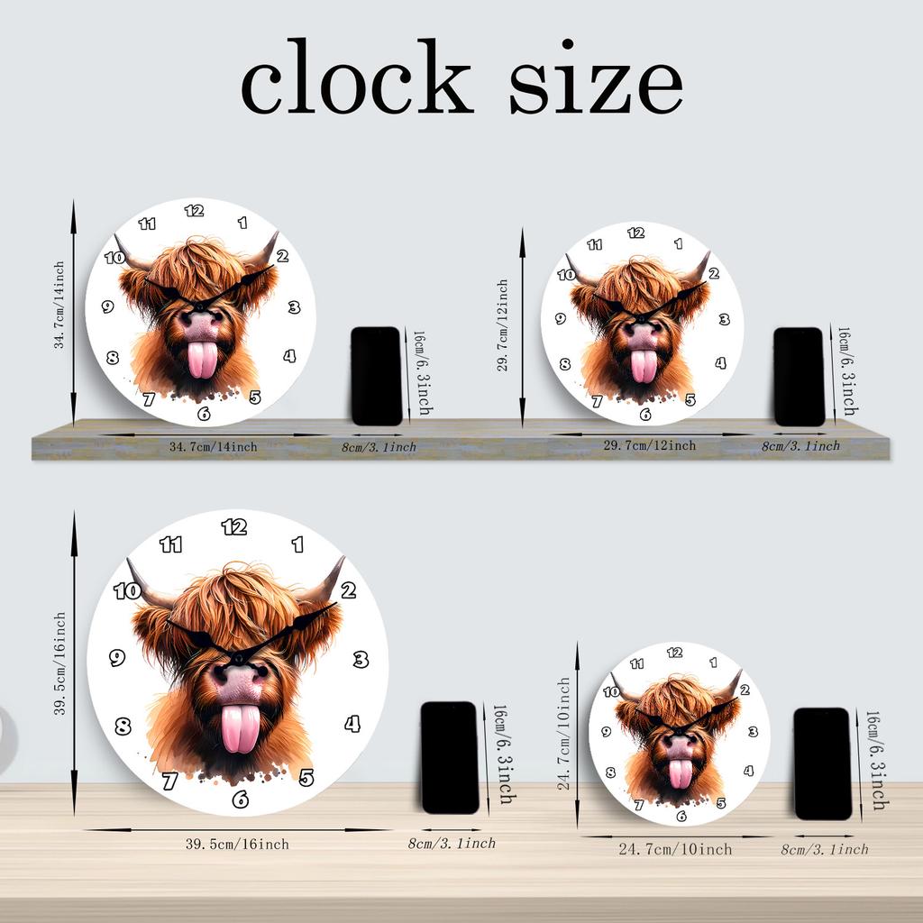High-Quality Cute High-Quality Countryside High-Quality Highland High-Quality Cow High-Quality Wooden High-Quality Wall High-Quality Clock