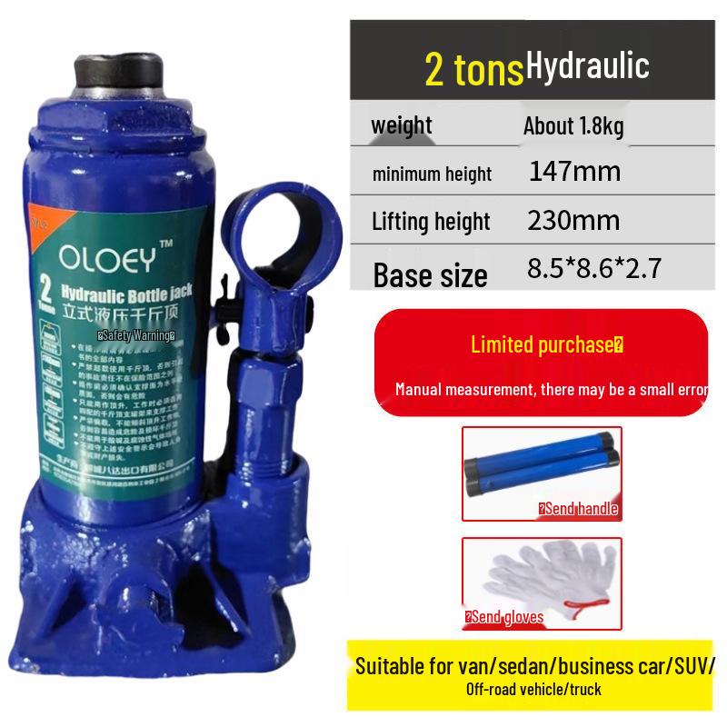 Hand-Operated Vertical Hydraulic Jack: 2T, 5T, 8T, 10T, 16T, 50T Capacity for Auto Repair