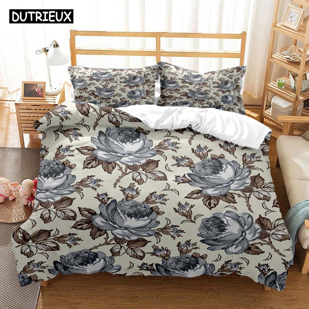 Plant Flowers Digital Print Polyester Bedding Sets Child Kids Covers Boys Bed Linen Set For Teens Bedding Set