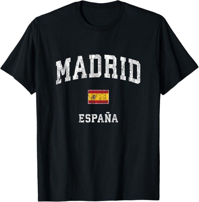 Madrid Spain Espana Vintage Athletic Sports Design T-Shirt
