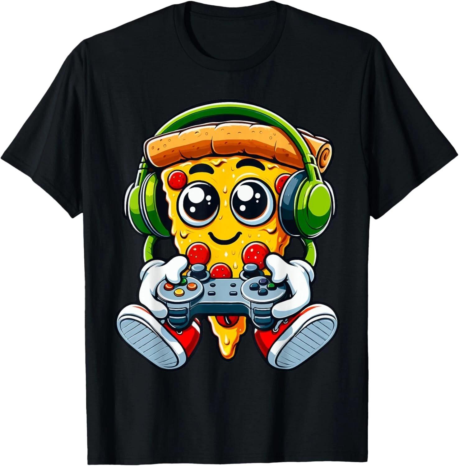 Funny Gamer Pizza Gaming Food Lovers Play Video Games Unisex T-Shirt 2XL