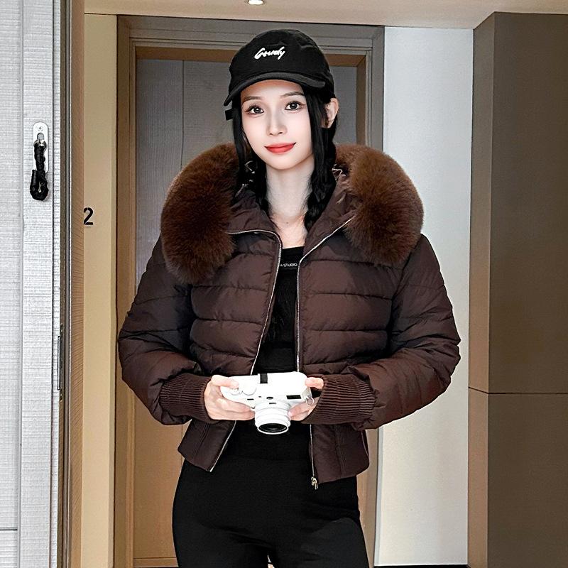 

Модный универсальный воротник для волос больших размеров женское утолщенное теплое и холодное зимнее пальто - легкая и удобная хлопковая куртка с длинными рукавами XXL темно-коричневого