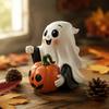 Halloween Ghost Pumpkin Statue Figurine Holiday Decoration for Indoor Outdoor Tabletop Display Ornament Sculpture