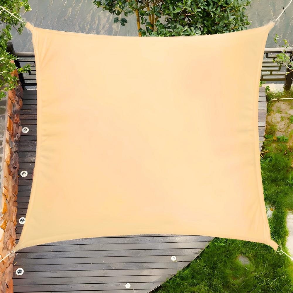 Garten-Sonnensegel wasserdicht Sonnenschutz Balkon Terrasse Beige 4m