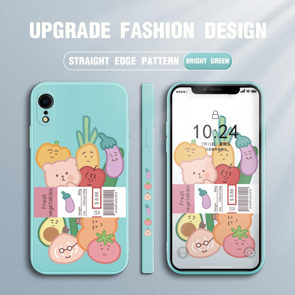 Cartoon Vegetables Phone Case for Redmi Xiaomi POCO Note 10 Pro 9 9A 9T 10C 8 7 11 Lite 5G X3 M3 Square Edge Soft Full Camera Protect Cover Cases