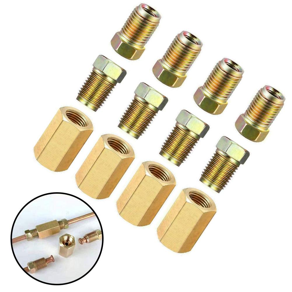 12 Pcs /Set Brake Line Repair Female Union Inverted Nut Fittings Tube