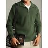 Mens Half-Zip Stand Collar Knit Sweater 2026 Fall Winter Vintage Preppy Casual Pullover