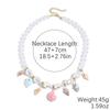 Summer Ocean-Style Starfish Necklace with Colorful Rope and Ceramic Pendant