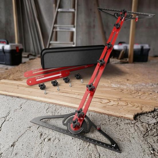 Stair Ruler High Strength Aviation Aluminum Alloy Stair Tread Template Tool with Adjustable Swivel