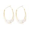 Baroque Style Handmade Geometric Copper Earrings Personality Multi-layer Tassel Imitation Pearl Earrings for Women