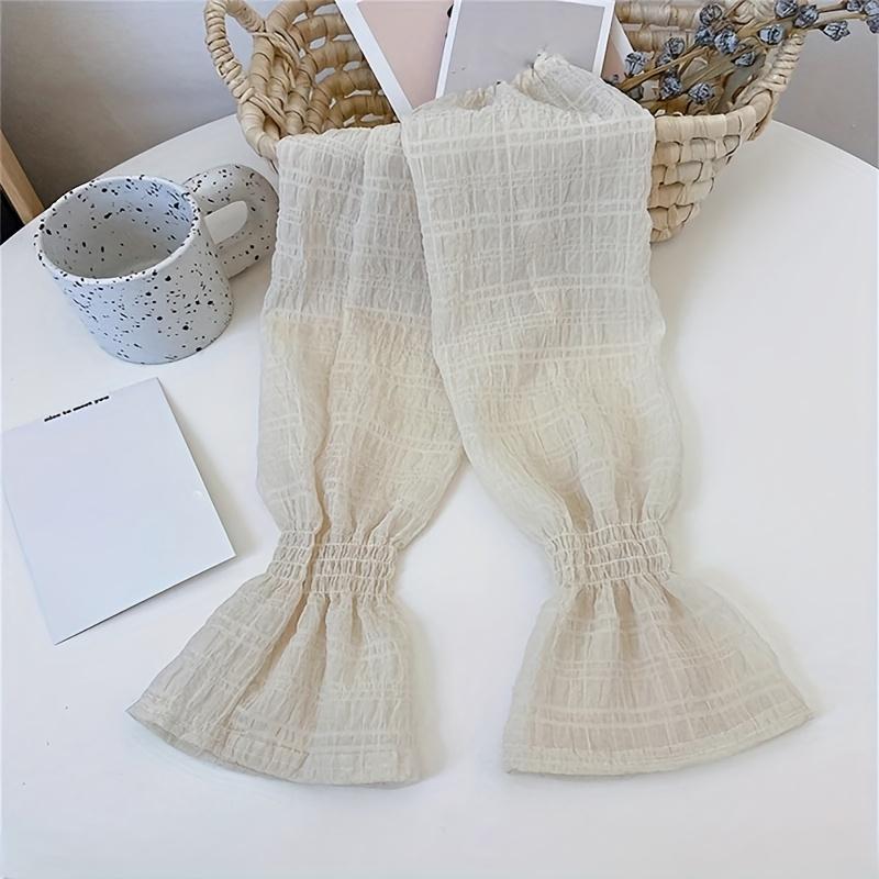 

Летний свободный однотонный рукав с шипами для женщин, рукав для велоспорта, накидка на рукав, нарукавник покинуть белый