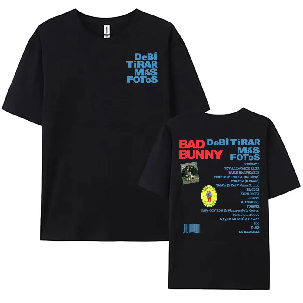 Summer Women Tees Debí Tirar Más Fotos Album T-shirt Bad Bunny Singer Printing Tshirts 100% Pure Cotton Printed T-shirt Y2k
