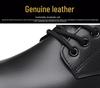 Men's Black Leather Derby Shoes, Casual Spring Style with Thick Soles, Low-Top Formal Wedding Martin Boots.