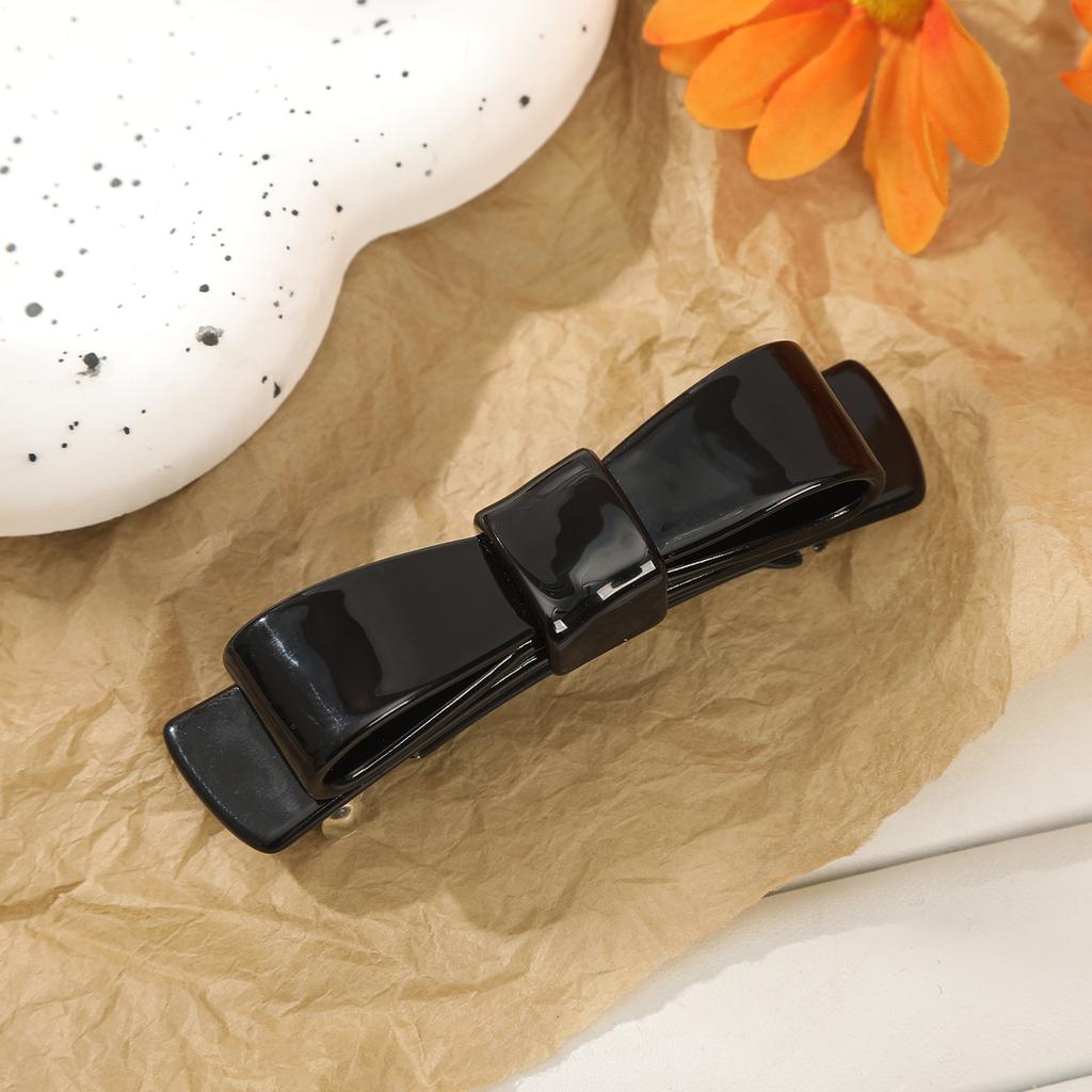 AWAYTR Retro Amber Bow Duckbill Hairpin Brown Acrylic Hair Clips Valentine Headwear Girl Hair Accessories Festival Gift