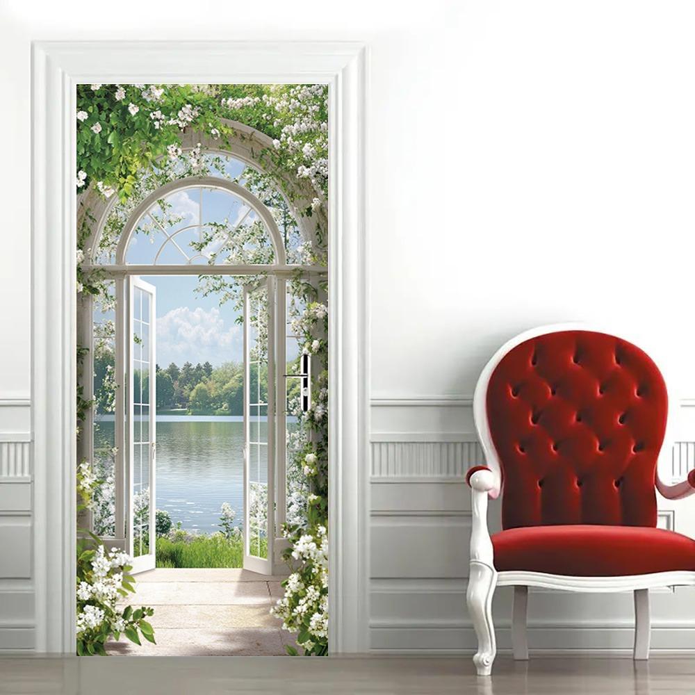 Vibrant Sunlight and Floral Self-Adhesive Wall Stickers - Living Room, Bedroom, and Office Decor Options | Modern Abstract Art Murals