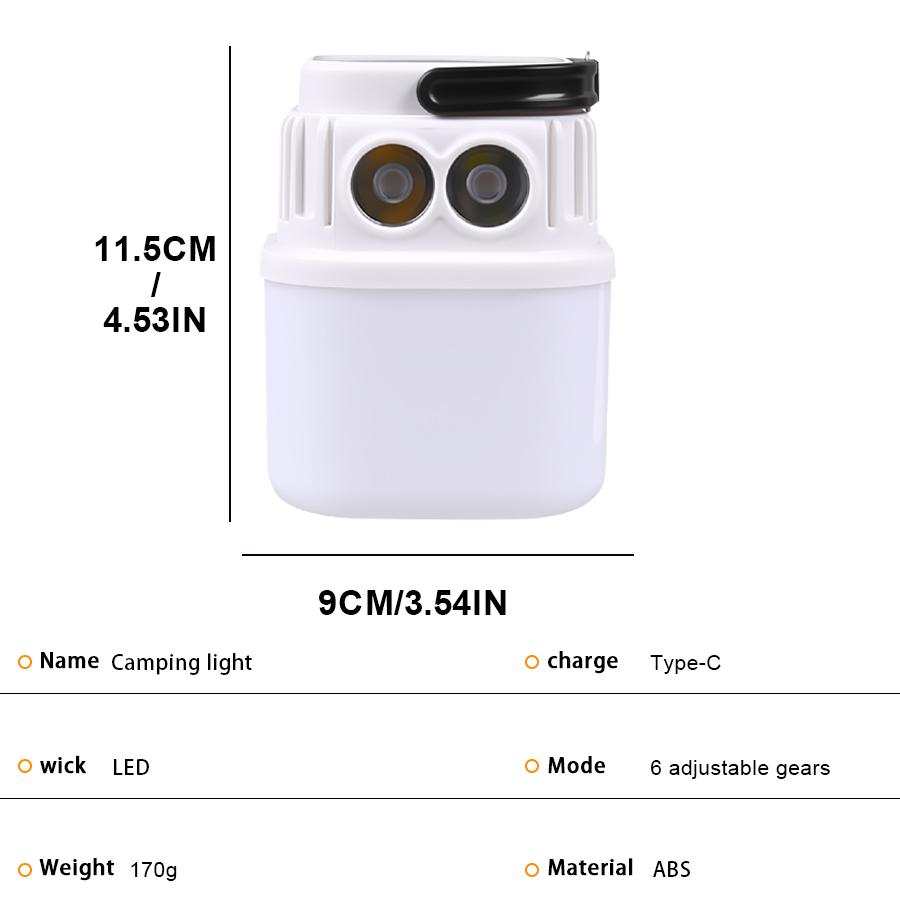 Portable USB Rechargeable LED Camping Light Outdoor Emergency Hanging Tent Solar Lamp Hiking Picnics Night Lighting Lantern