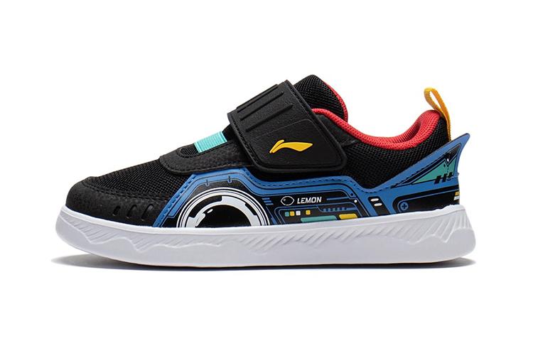 Li Ning YOUNG Slip Resistant Cushioning Abrasion Resistant Kids Lifestyle Shoes Black Children Aged 3 7 Years Old YKNS034-5 26
