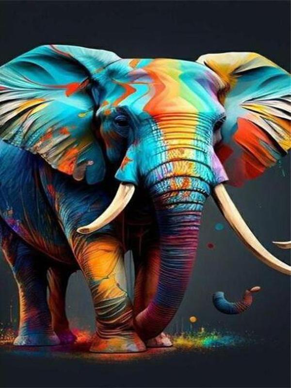 Diamond Painting New Arrivals Colorful Elephant Diy Full Square Round Drill Rhinestone Embroidery Mosaic Cross Stitch Kits Animals Kids Gift JX0014