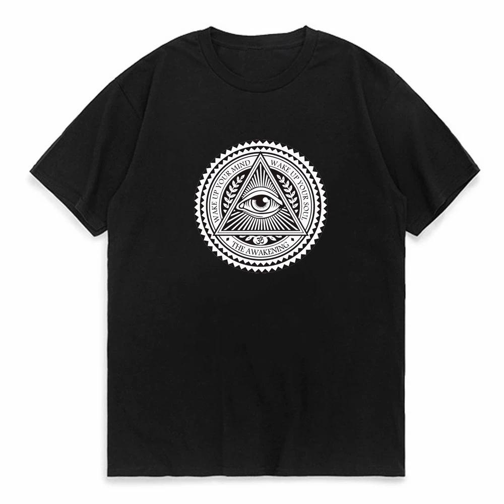 Summer Unisex Illuminati Tshirts Dont Trust Anyone Illuminati All Seeing Eye TShirt Letter Pattern T Shirt Harajuku ONeck Tshirt S