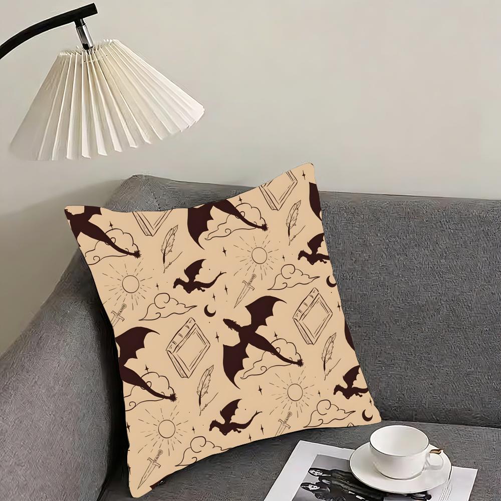 F-Fourth W-Wing Dragon Cushion Cover Reversible Plush Pillow Cover – For car, sofa, bedroom, perfect as a gift.