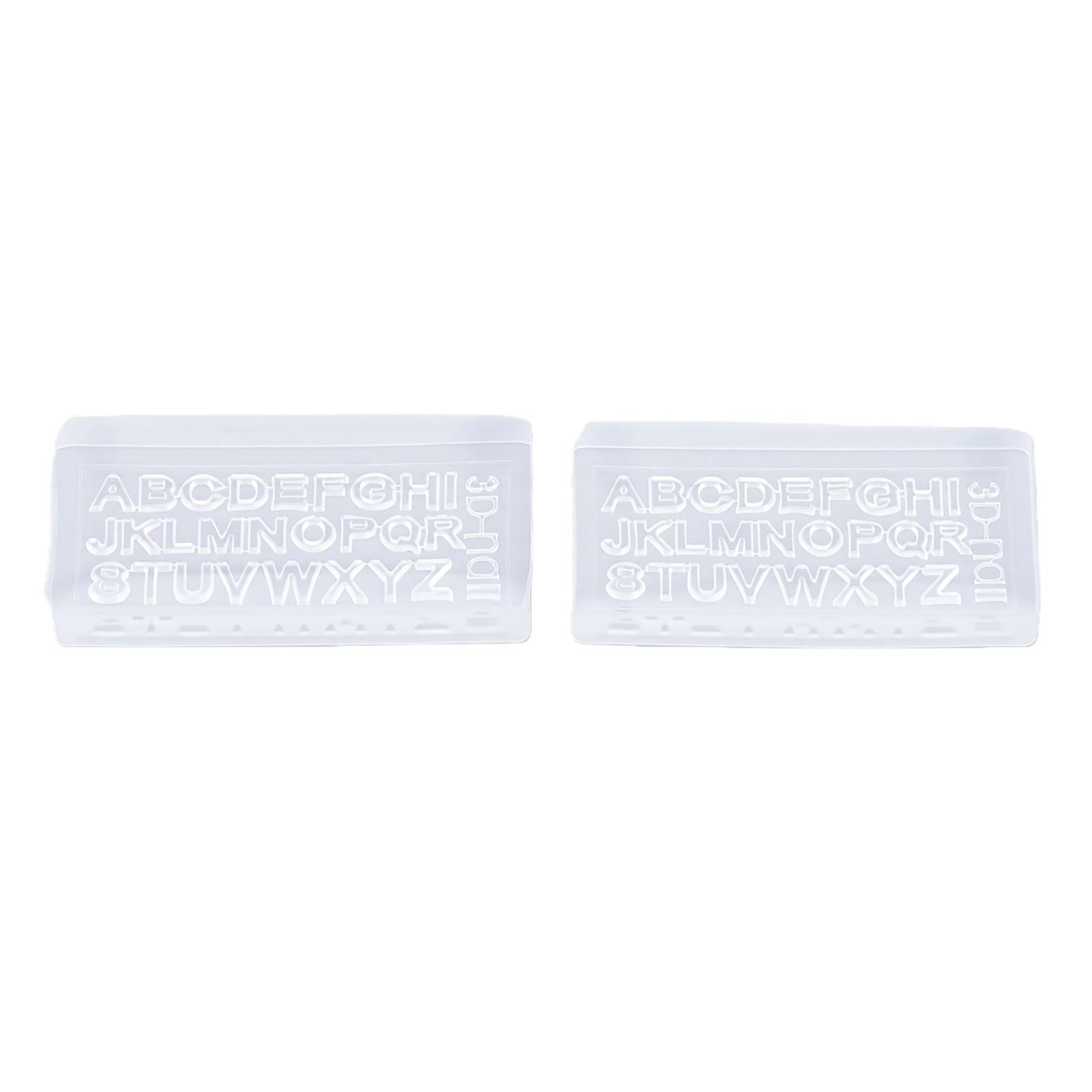 

3D Letters Nail Art Silicone Mold Transparent 26 Alphabet Nail Carving Mold for Resin Crafts