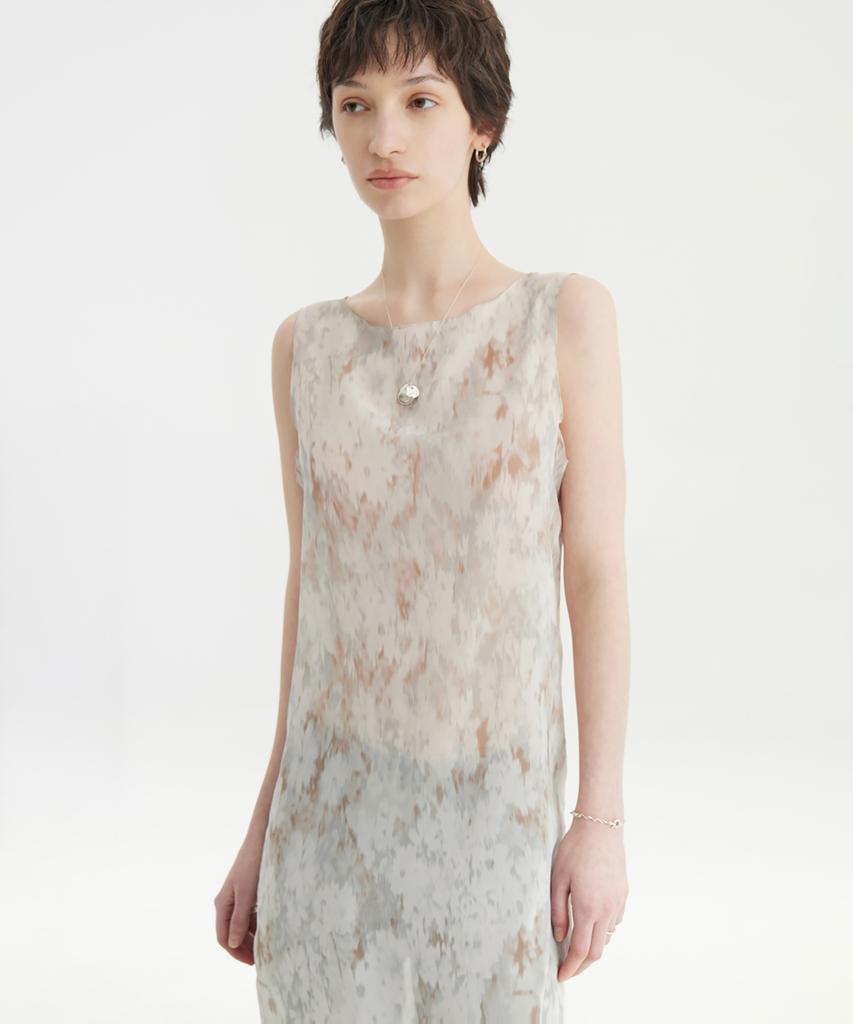 Youth Printing Jersey Dress - Light Gray