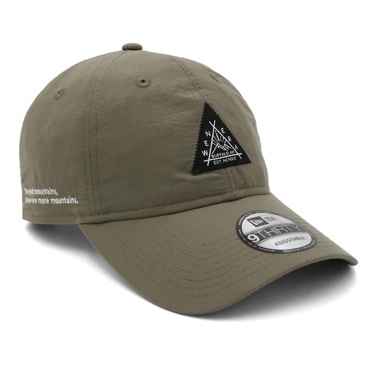 

Кепка ONSPOTZ Custom Made Olive FREE Outdoor 9Thirty с длинным козырьком, легко защелкивающимся, нейлоновым треугольным логотипом Sunrise [New Era]