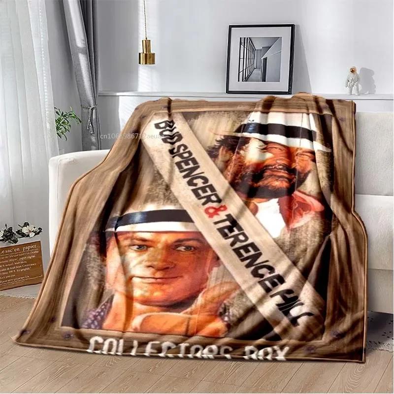 Grafická deka pro miminka Terence Hill a Bud Spencer Měkká domácí ložnice Postel Kancelářský přehoz Dekorace Pohodlné přehozy Děti