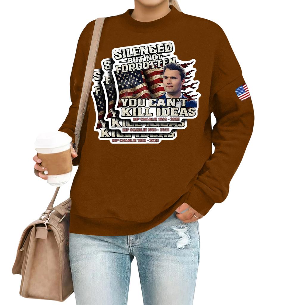 Women's Casual Fashion Round Neck Long Sleeve  Printed Sweatshirt
