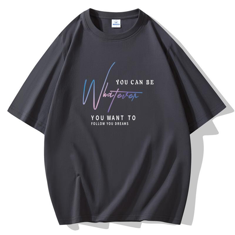 Simple Pattern Men Short Sleeves T-shirt 100% Cotton Casual Tee Large Size
