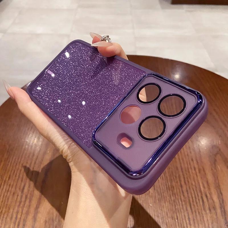 Glitter Case for Xiaomi 15T Pro 15 T Camera Lens Film Protective Phone Case Silicone Clear TPU Soft Cover Shell for Xiaomi Mi15T
