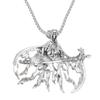 Practical Retro Gothic Styles Skull Pendant Necklace Sturdy Silver Pendant for Daily Wear and Festive Decoration