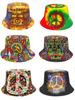 Chapeau Bob d'Été Décontracté Imprimé 'Peace Love' pour les Vacances, Chapeau Bob Réversible Style Bohème Unisexe Protection Solaire