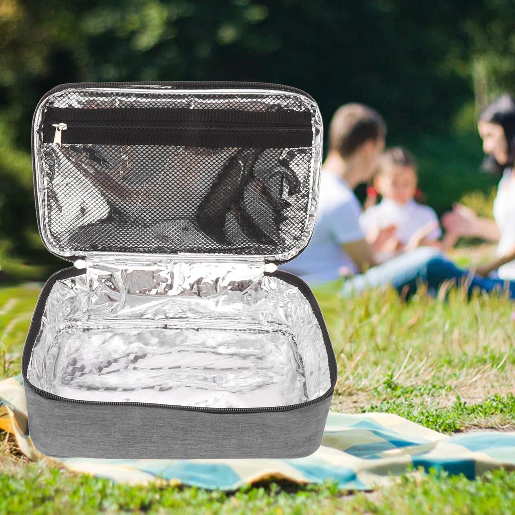 Borsa Termica Pranzo 3,2L Grande Capacità Anti-perdite Tessuto Oxford Manico Portatile Borsa Termica Pranzo per Gite Scolastiche