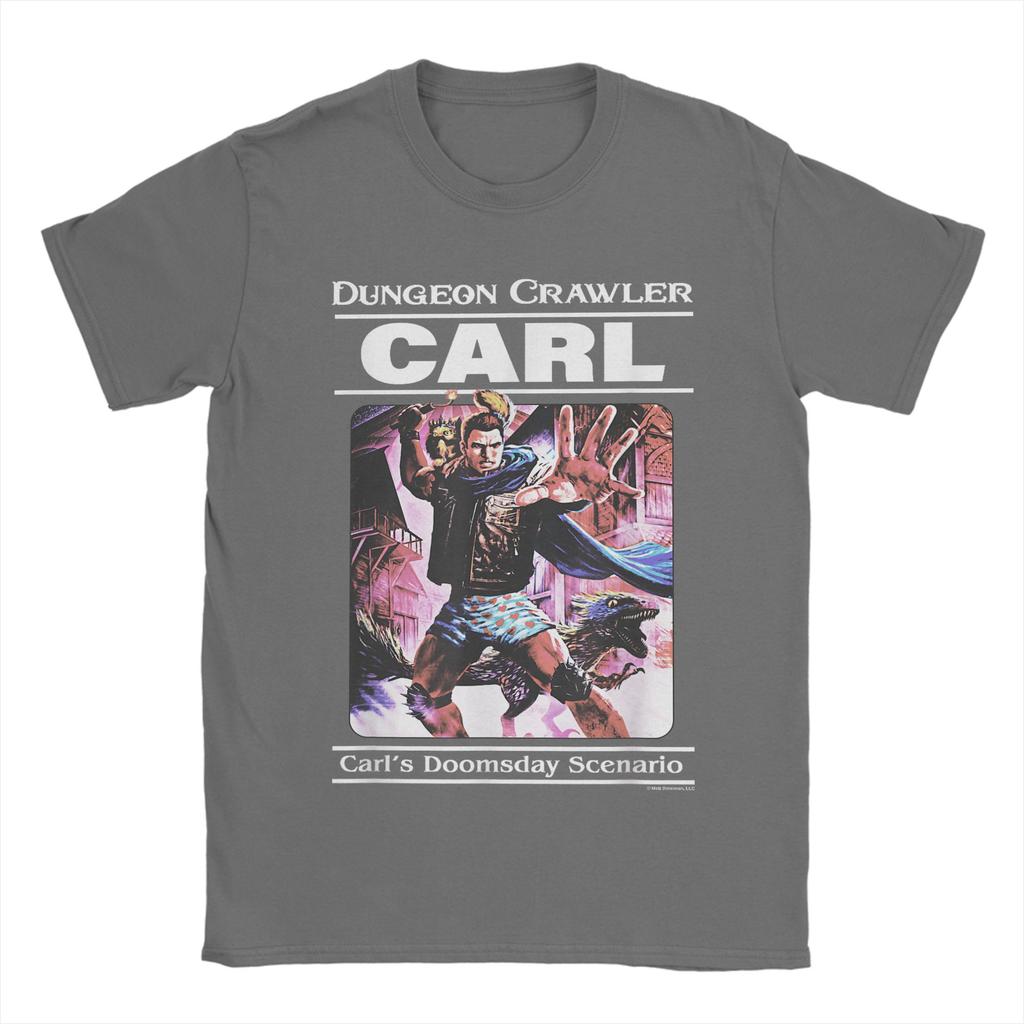 Novelty Dungeon Crawler Carl Paperback Illustration T-Shirt for Men Round Neck T Shirt  Short Sleeve Tee Shirt Summer Clothing