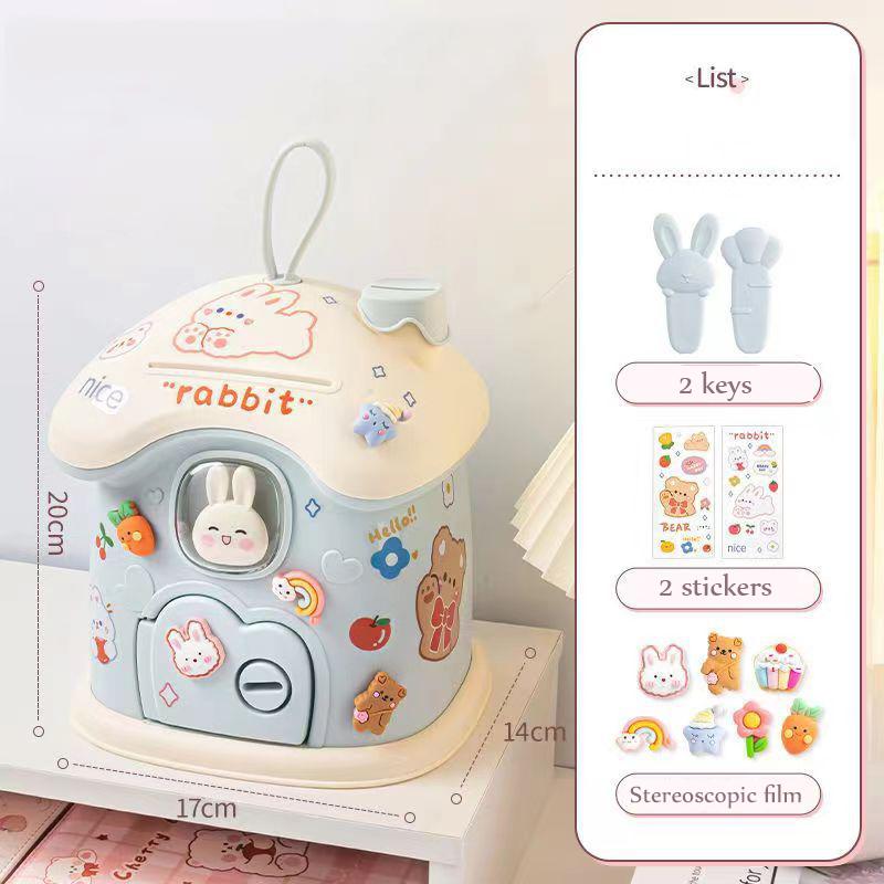 

Girl Diy Creative Money Banking Toys Piggy Bank Money Saving Pot Coin Banks Coin Box With Lock Key Christmas Present Plaything For Kids