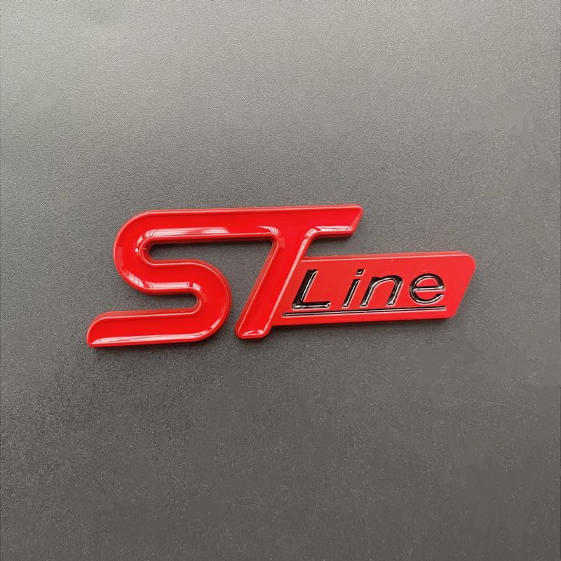 3D Metal Logo ST Line Emblem Car Trunk Badge For Ford Edge Puma Kuga Mondeo Fiesta Ecosport Focus ST Line Sticker Accessories