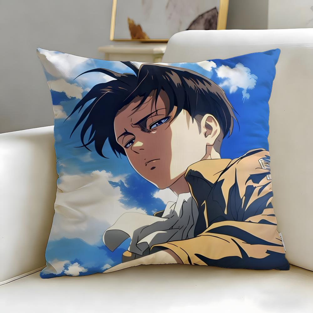 Popular Anime Character Levi Ackerman Cushion Cover Soft  EasyWash Pillow Case  Versatile for Couch Bed Travel and Office