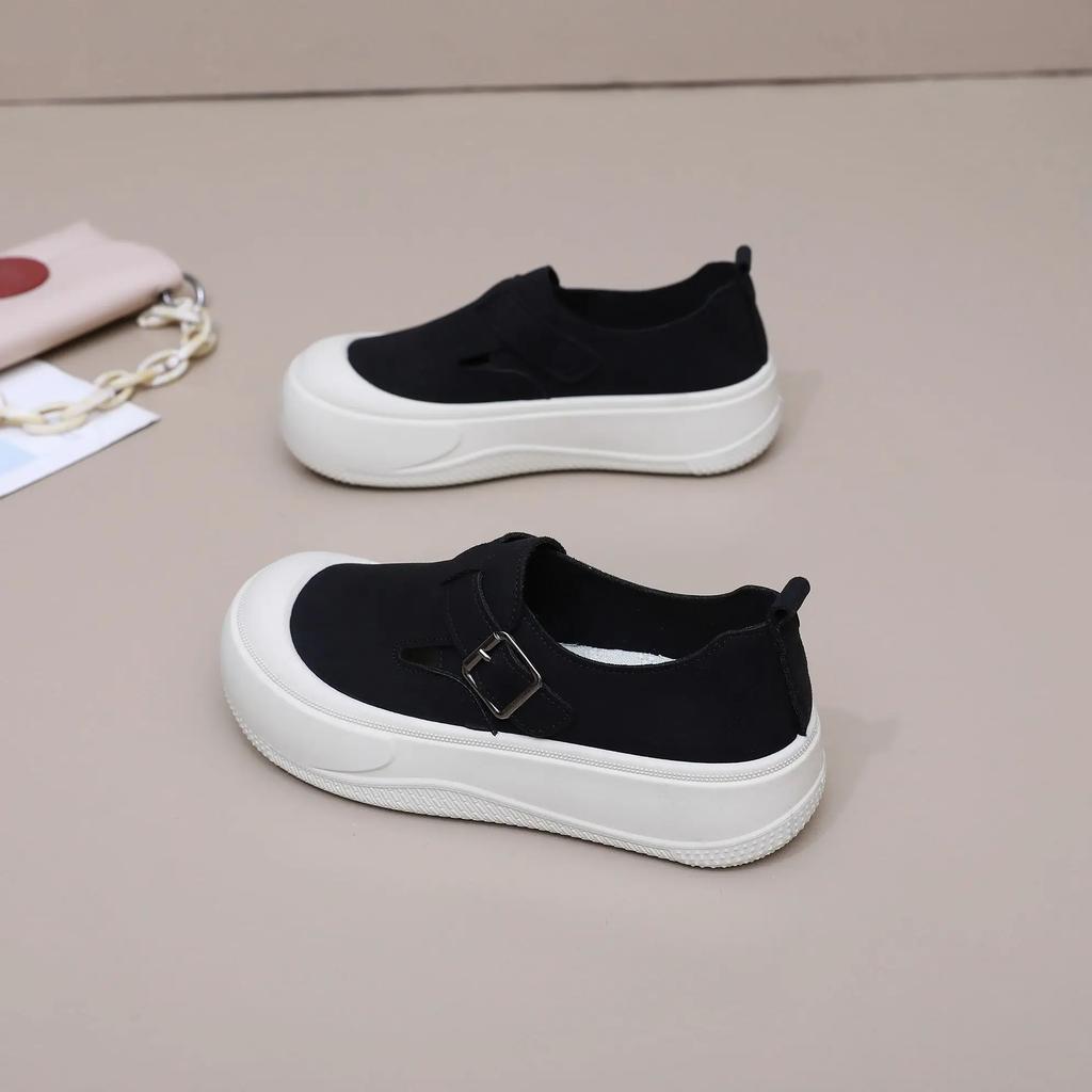 Fashion Round Toe Slip On Shoes for Women Casual Trends 2025 Vulcanized Shoe Original 39 Korean Designer Luxury Deals New Woman Footwear
