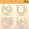 48pcs For Cutout Wooden Horseshoes Crafts Diy Unfinished Wooden Horseshoes Blank Horseshoe Wood Horse Cutout Discs Slices