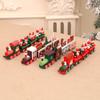 Hand Carved Wooden Holiday Train Display Toy Ornament For Seasonal Home Decoration And Decorative Kids Room Accent