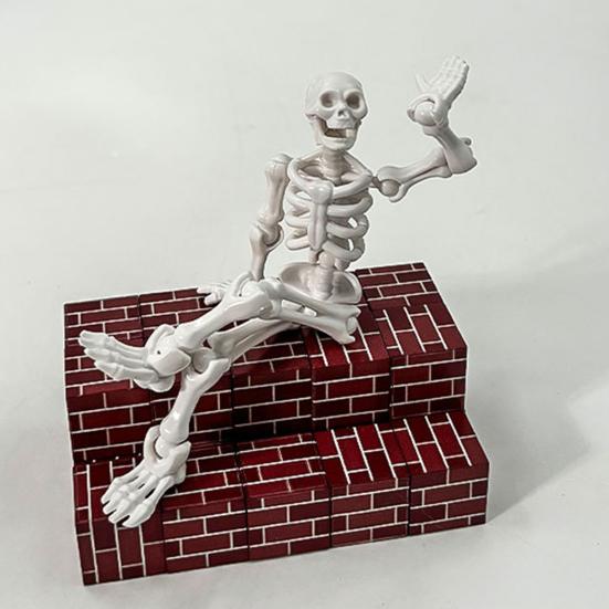 3D Printed Skeleton Action Figure Plastic Articulated Skeleton Toy with Movable Joints Collectible Action Figure for Desktop Decor