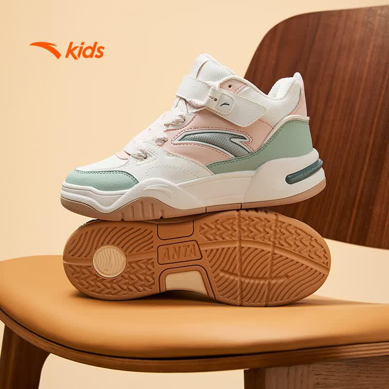 Anta Kids Winter Velcro High-Top Skate Shoes 7Y