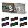 USB Power LED Digital Alarm Clock Thermometer Temperature Desk Clock Mirror Night Light Snooze Clock for Bedroom Office