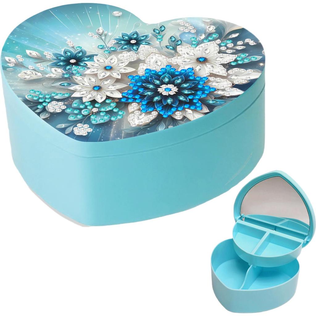 DIY Diamond Painting Handmade Storage Box Partial Drill Crystal Storage Case Kit Heart-Shaped Jewelry Box for Home Decor