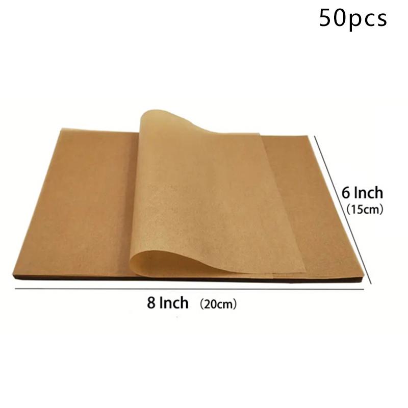50/100Pcs Parchment Paper Baking Sheets Non-Stick Precut Baking Parchment Baking Paper Will Not Curl Burn Wax Paper