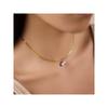 Classic Oval Zircon Pendant Necklace for Women 18K Gold PVD Plated Stainless Steel Snake Chain Necklace Fashion Jewelry