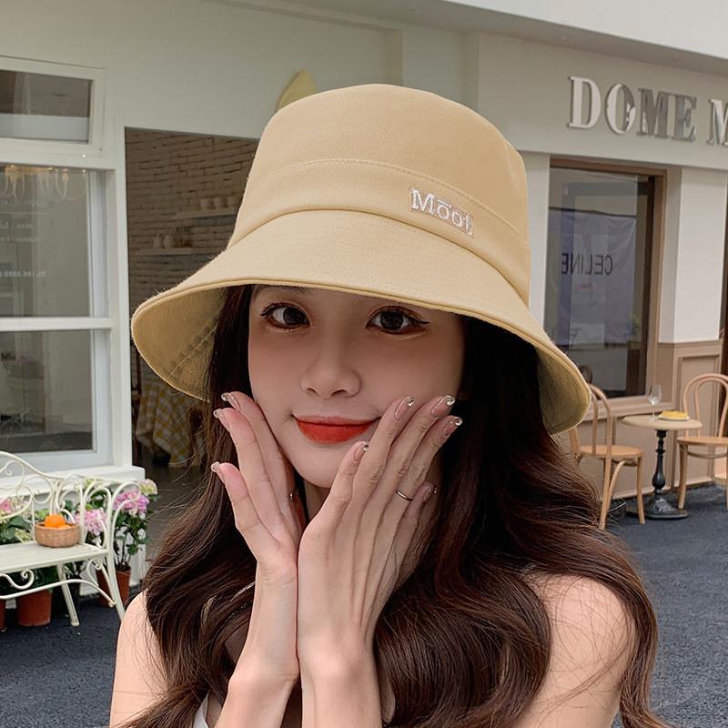 

Cotton Twill Bucket Hat For Women Summer Sun Protection Wide Brim Casual Fashion хаки